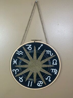 Astrology Sign Embroidered Beaded Wall Hanging Decoration